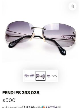 Fendi Rimless Sunglasses with Purple Gradient Lenses